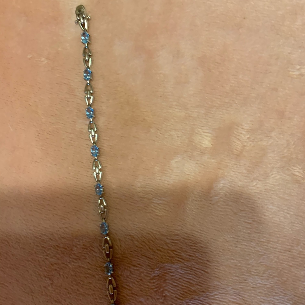 Sterling  sky blue topaz bracelet Estate.